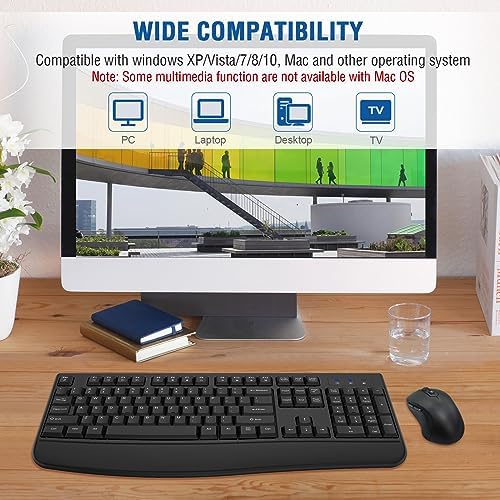 EDJO Wireless Keyboard and Mouse Combo, USB Plug & Play (2 Pack)