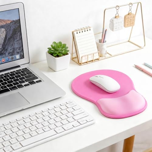 Ergonomic Mouse Pad with Wrist Rest - Gel Wrist Support Mousepad with Non-Slip PU Base for Computer, Laptop, Office & Home