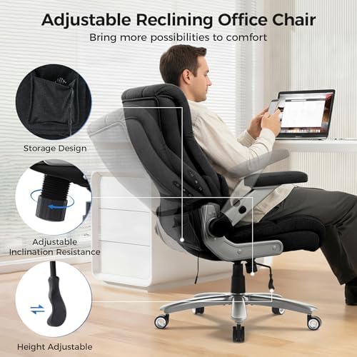 Big and Tall Office Chair with Massage Heat for Heavy Duty People
