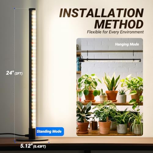 Barrina T10 Standing Grow Light for Indoor Plants, 20W 2FT, Full Spectrum