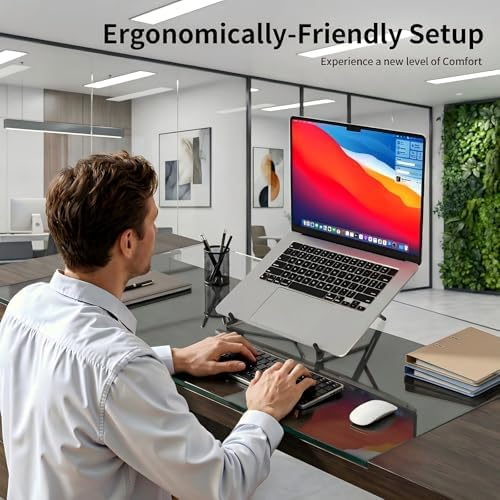 Portable Laptop Stand for Desk, 3-in-1 Adjustable Holder (White)