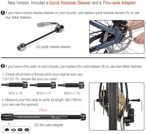 Bike Trainer, Magnetic Bicycle Stationary Stand for Indoor Exercise Riding
