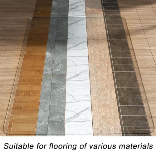 Chair Mat for Tile & Hardwood Floors Durable Plastic Office Floor Protector 1mm Thick Suitable for Home & Office (60x100cm to 190x240cm)