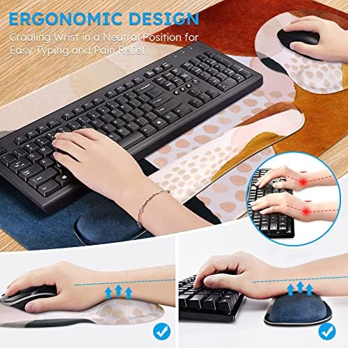 iCasso Table Mat for Workspace, Color Block 35.4"x15.7" Keyboard Mat