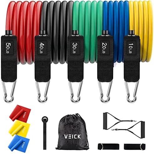 VEICK Resistance Bands with Handles, Exercise Tube Bands Set for Workouts
