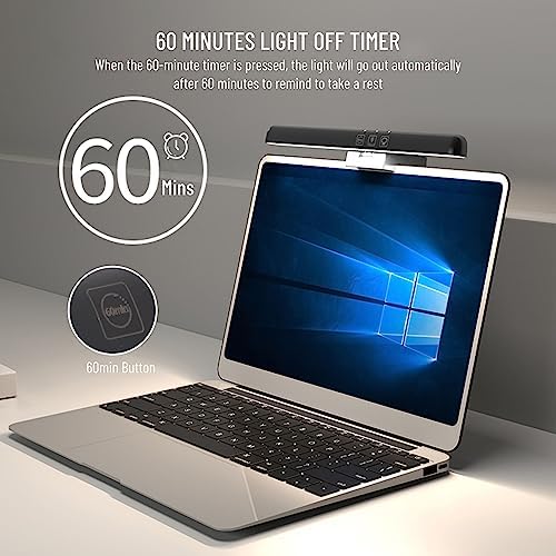 Acogedor Laptop Monitor Light Bar, LED Laptop Light Bar for Keyboard, with Stepless Dimming, No Screen Glare, Space Saving, Laptop Light Clip On
