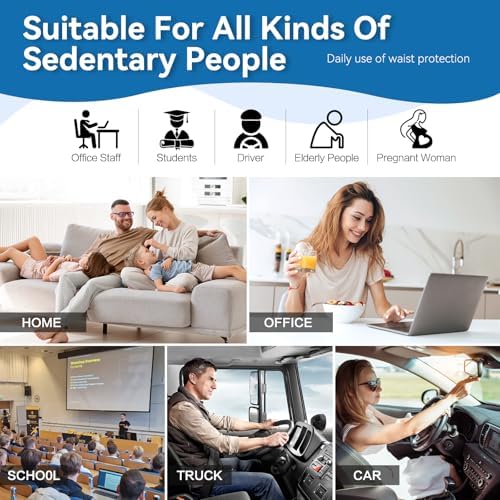 Seat Cushion & Lumbar Support Pillow Set for Office Chair, and Tailbone Discomfort with Lumbar Support Pillow and Seat Cushion - Perfect for Home,and Gaming Chairs Chair Cushion(Dark Grey)