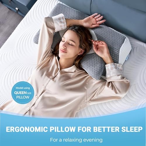 Elviros Cervical Memory Foam Pillow,2 PCS Pillow for Neck & Shoulder Pain