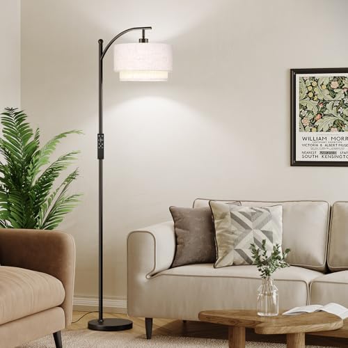 SUNMORY Arc Floor Lamps for Living Room with 12W Remote and Dimmable Bulb