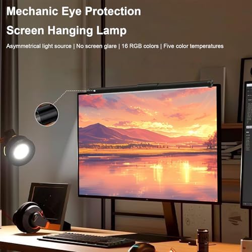 Computer Monitor Lamp 3 Colors Adjustable Lamp Anti-Glare