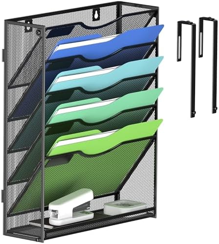Kuntine.B Wall File Organizer Office Hanging Magazine Holder Wall File Organizer for Office Home