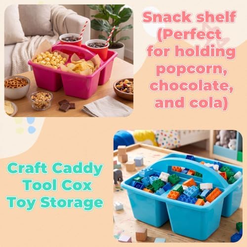 Kathfly 12 Pack Classroom Caddy Organizer with Handle Bulk, Purple Pink