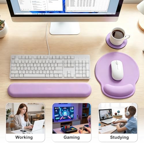 Ergonomic Mouse Pad with Wrist Rest, Mouse Pads for Desk Wrist Support