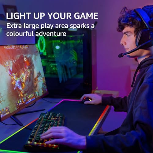 KTRIO RGB Large Gaming Mouse Pad, 31.5 x 11.8 in, RGB Black, XL