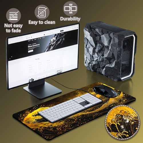Mouse Pad Gaming - Desk Mat for Keyboard and Mouse - Large Mouse Pads for Desk, Gaming Mousepad with Non-Slip Base, Desks Pad (31.5" X 11.8") for Game, Office and Home