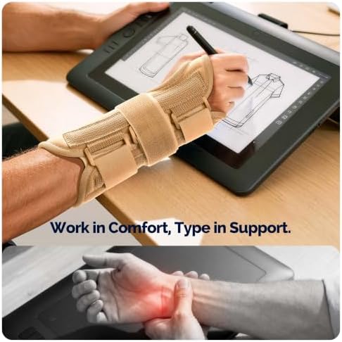 FEATOL Carpal Tunnel Wrist Brace 2 Pack, Splint Night Support Women Men