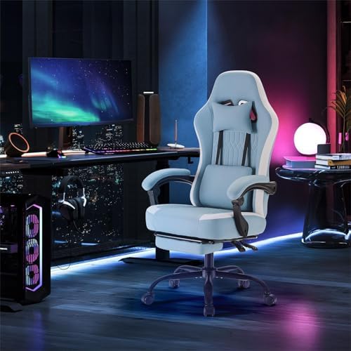 DUMOS Ergonomic Gaming Chair with Footrest, Video Game Chairs