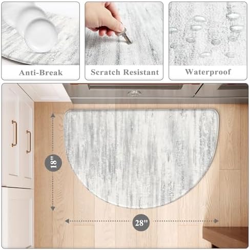 KIMODE Anti Fatigue Kitchen Mats for Floor, Abstract Half Moon Kitchen Rug