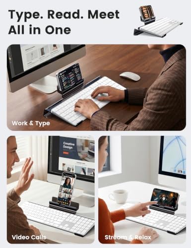 Vaydeer Keyboard Stand with Phone Stand, Tilted Keyboard and Phone Holder