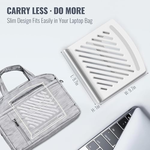 White Laptop Stand for Desk, Adjustable Foldable Laptop Riser