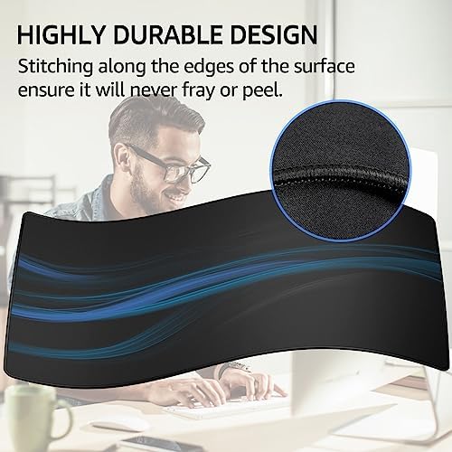 KTRIO Large Gaming Mouse Pad Desk Mat for Gamer, 35.4" x 15.7", Black, XXXL