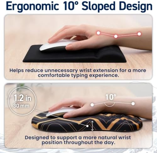 BELLEMOND Japanese Mouse Pad with Wrist Rest | Ergonomic Memory Foam, Large