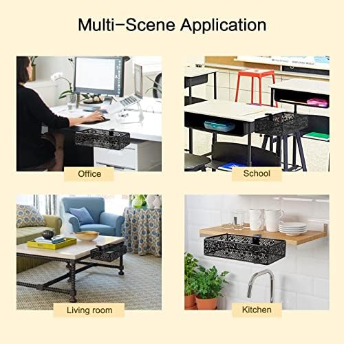 Under Desk Drawer, Clamp on Desk Organizer Under Table Hanging Desk Storage