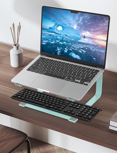 SOUNDANCE Laptop Stand for Desk, Metal Riser, Fits 12-17.3 Inch, Blue