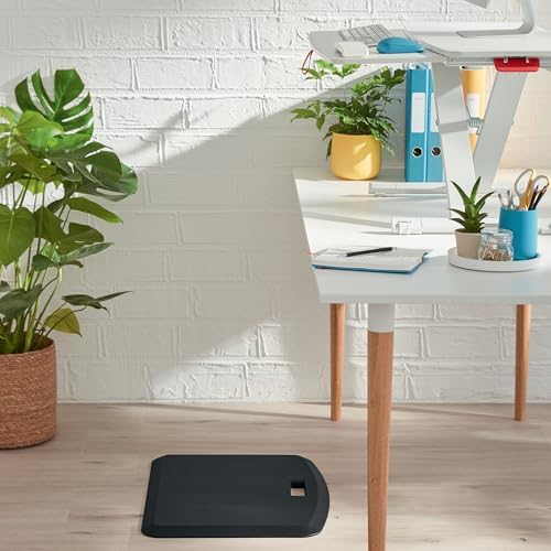 Leitz Anti Fatigue Mat, Cushioned Floor Mat for Home Or Office, Includes Handle, Reduces Fatigue, Leg & Foot Pain, Compact Size, Made from Strong, Soft Foam, Ergo Cosy, Velvet Grey, 53690089