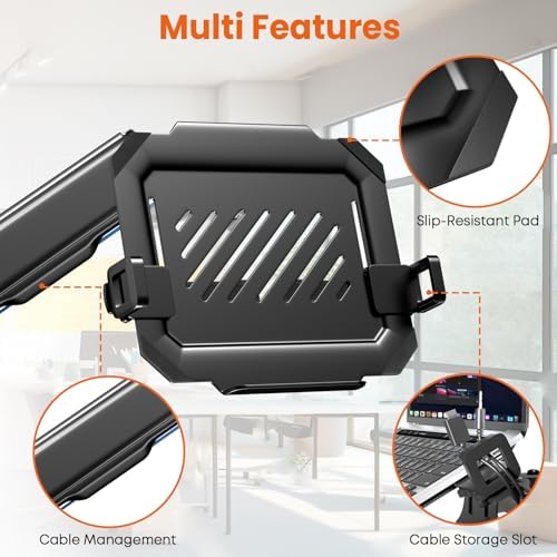 2-in-1 Laptop Wall Mount with Detachable Tray for 12-17" Laptops & Monitors