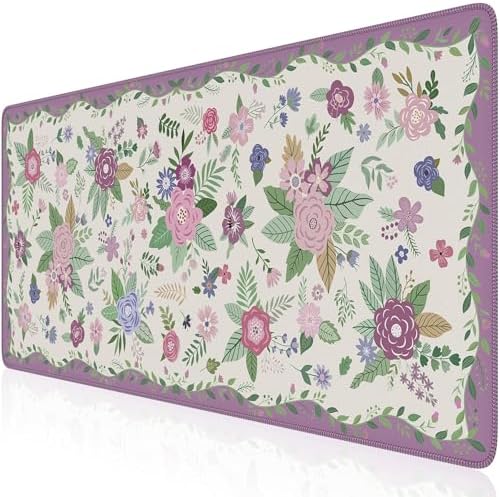 HAOCOO Purple Cloud Desk Pad, 35.4" x 15.7" Desktop Matt for Home Desk