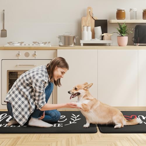 HappyTrends Kitchen Mat for Floor, 2PCS Anti-Fatigue Kitchen Rugs