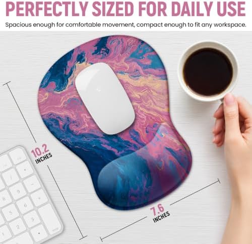 Ergonomic Mouse Pad with Wrist Rest, Gel Wrist Support, Vivid Sea