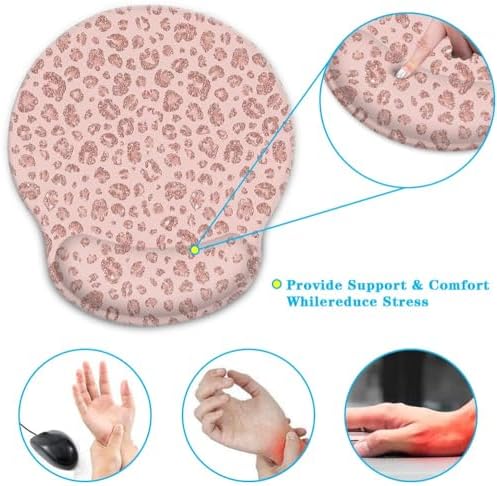 Britimes Ergonomic Mouse Pad with Wrist Support, Leopard Rose