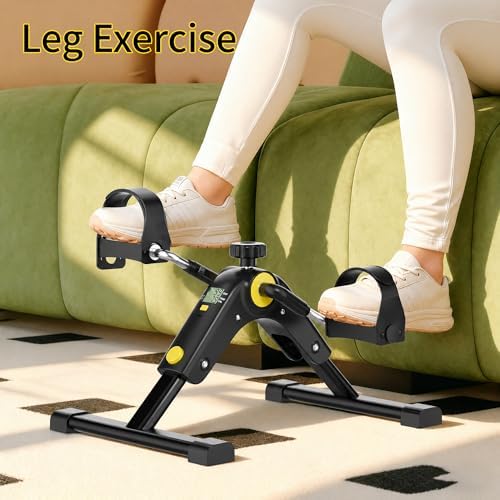 MOMODA Under Desk Bike Pedal Exerciser with LCD Display Portable Mini Exercise Bike for Arm and Leg