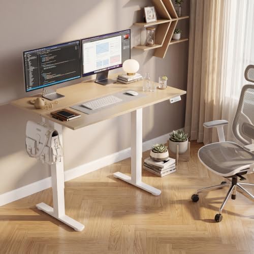 Claiks Electric Height Adjustable Standing Desk, 40x24 Inch, Nature