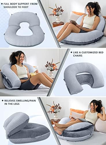 INSEN Reading Pillow, Back Pillow for Sitting in Bed and Couch, Gaming Pillow for Adults, Sit Up Support for Bed