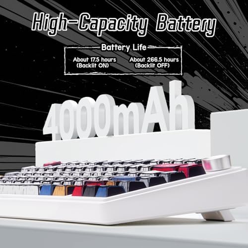 Aula F75 Wireless Mechanical Keyboard,Creamy Keyboard with RGB Backlit Hot Swappable, 81 Keys 75% Layout Gaming Keyboard, Bluetooth/2.4GHz/Type-C, Creamy Sounding - Reaper Switches