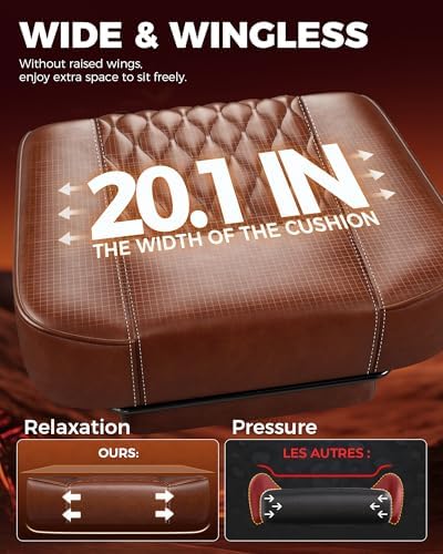 GTPLAYER Big and Tall Gaming Chair with Footrest, Ergonomic Office Desk Chair with 4.4in Thick Cushion and Wide Wingless Seat, Comfortable Leather Computer Chair, Predator Series, Chocolate Brown