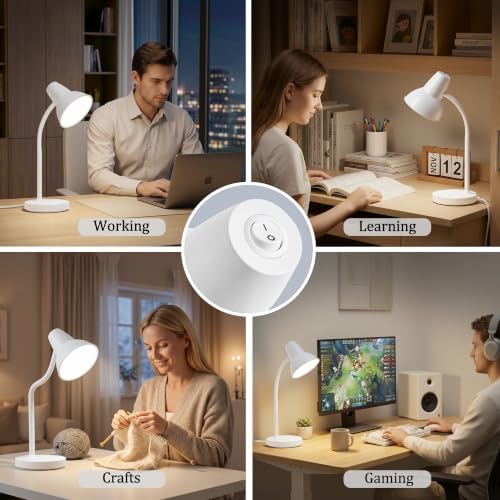 LED Desk Lamps for Home Office, Flexible Gooseneck Eye-Caring Study Lamps