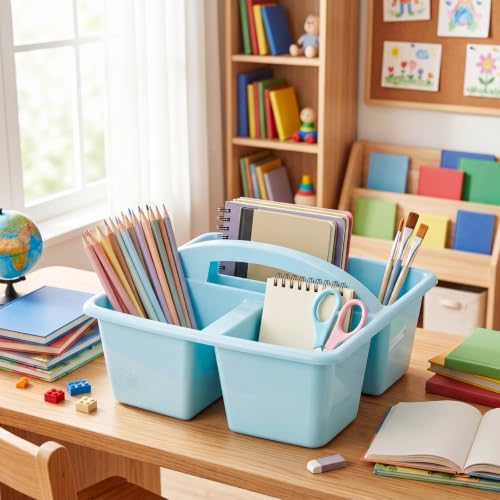 Kathfly 6 Pack Classroom Caddy Organizer with Handle Bulk, Morandi Color