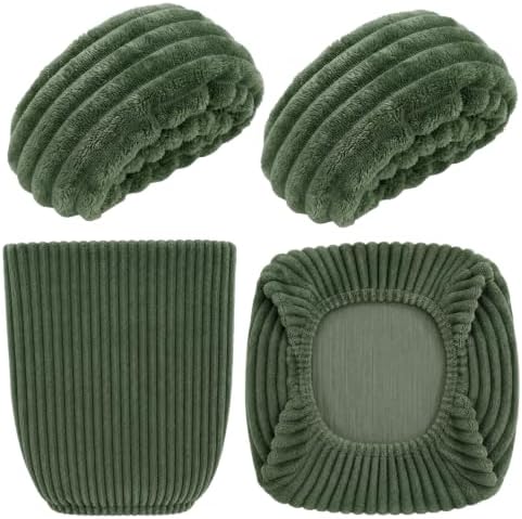 Tallew 4 Pieces Office Chair Covers Set Desk Computer, Green