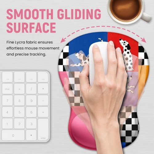Ergonomic Mouse Pad with Wrist Rest, Gel Wrist Support, Patch