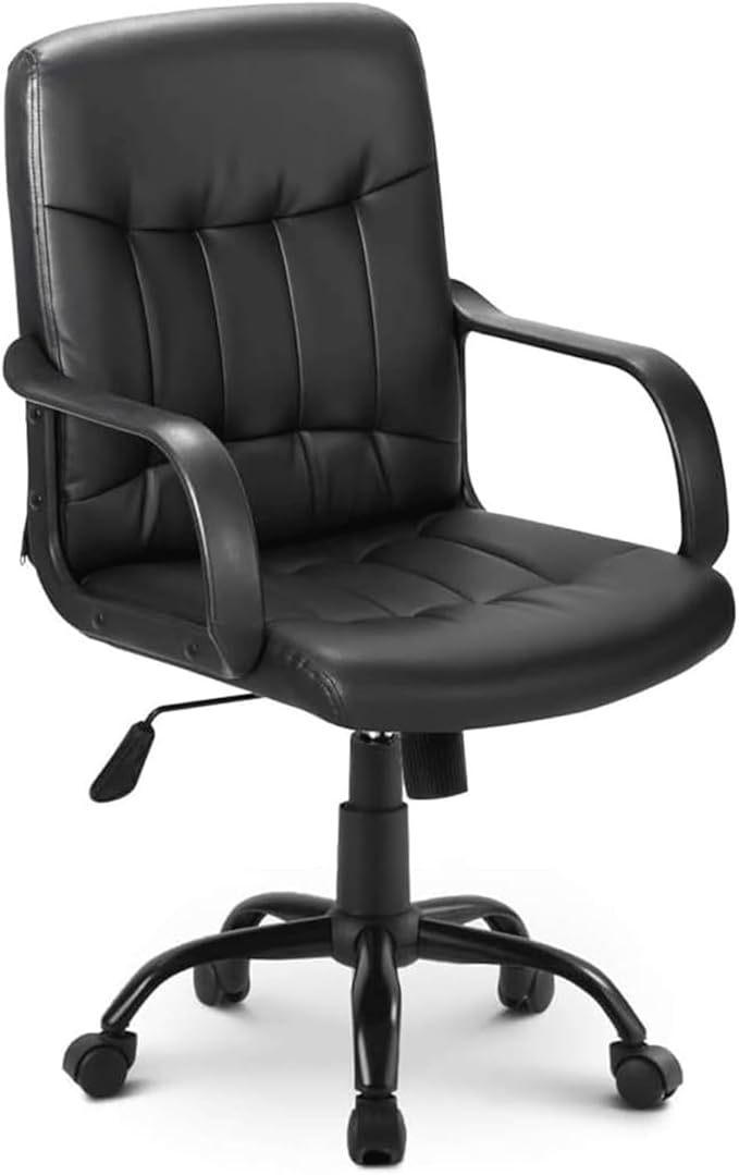Mesh Office Chair for Home, Ergonomic Swivel Desk Chair with Armrests and Castors, Breathable, Adjustable
