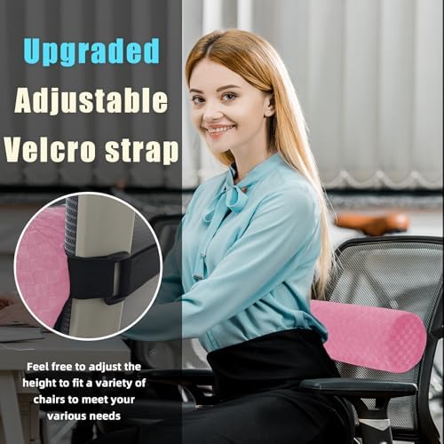 Lumbar Roll Pillow for Lower Back Support, Foam Cushion,Pink, 15 * 4.3''