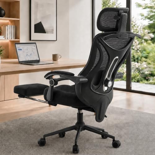CYKOV Ergonomic Office Chair with Footrest, Reclining Mesh Back, 350 Lbs