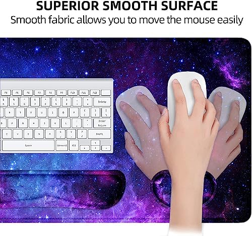 Lateefah Mouse Pad with Wrist Rest, Desk Mat + Keyboard Wrist Rest Set, Desk Pad for Keyboard and Mouse, 4-in-1 Large Mouse Pad with Wrist Support for Office, Home