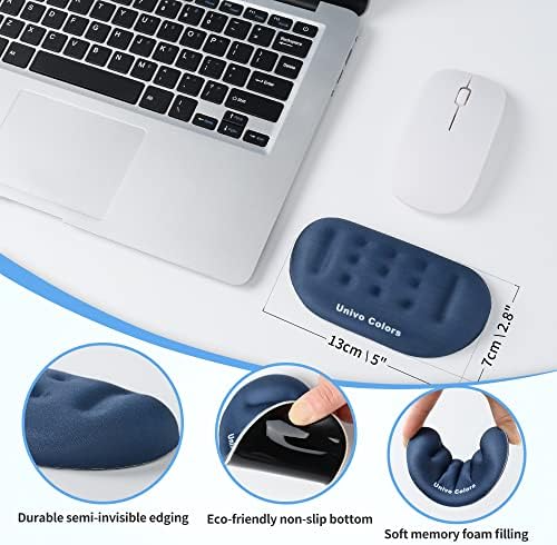 UnivoColors Navy Superfine Memory Foam Wrist Rest Soft Gel Ergonomic Mouse Pad Wrist Support for Mouse, Gaming, Computer, Laptop, Office