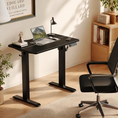Claiks Electric Small Standing Desk, 35x20 Inch, Black