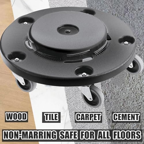 RILIDRI Replcament Casters for Brute Trash Bin Dolly Set of 5, 3-Inch Trash Can Dolly Replacement Wheels - 375LBs per Set